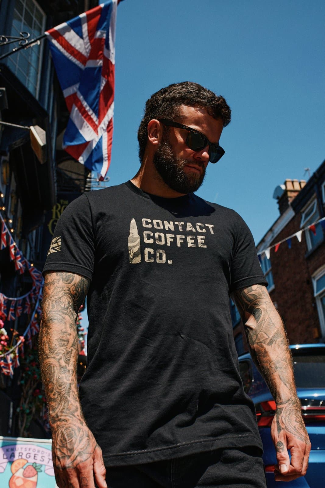 Contact Coffee Camo T-Shirt, Black - Image 1
