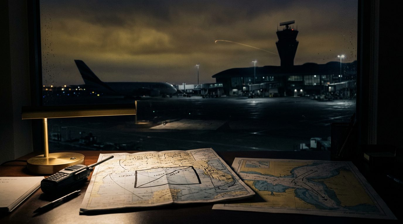 Planning Gulf movement with the airspace advisory running and the sea route shut